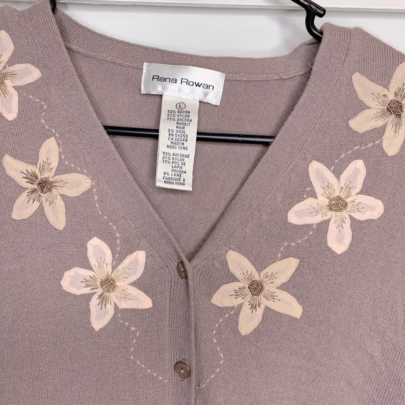 NWT Vintage “Secretary” Designer Rena Rowan Bohemia cardigan Sweater Set, Large - Picture 9 of 9